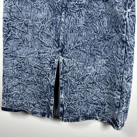 Who What Wear Women's Sz 14 Midi Jean Denim Skirt Blue Acid Wash Stonewash - Picture 3 of 5